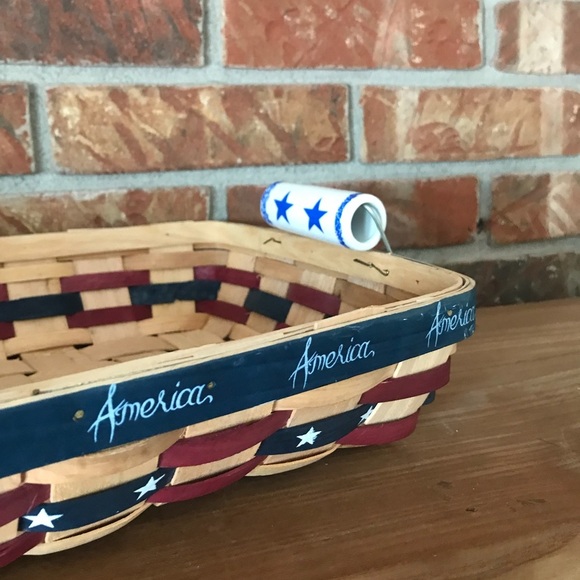 Rare Vintage Patriotic America Hand Woven Basket - Picture 9 of 9